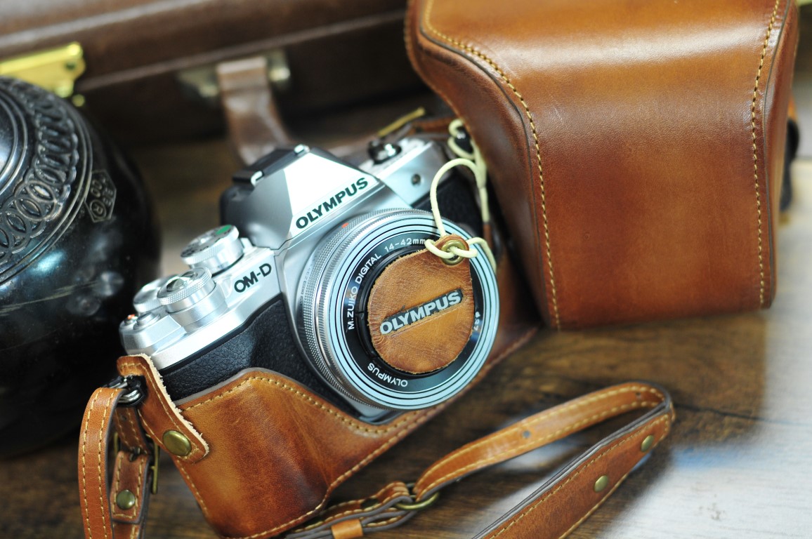 Gadget Place Brown Light Weight Leather Wrist Strap for Olympus OM-D E-M10 Mark III