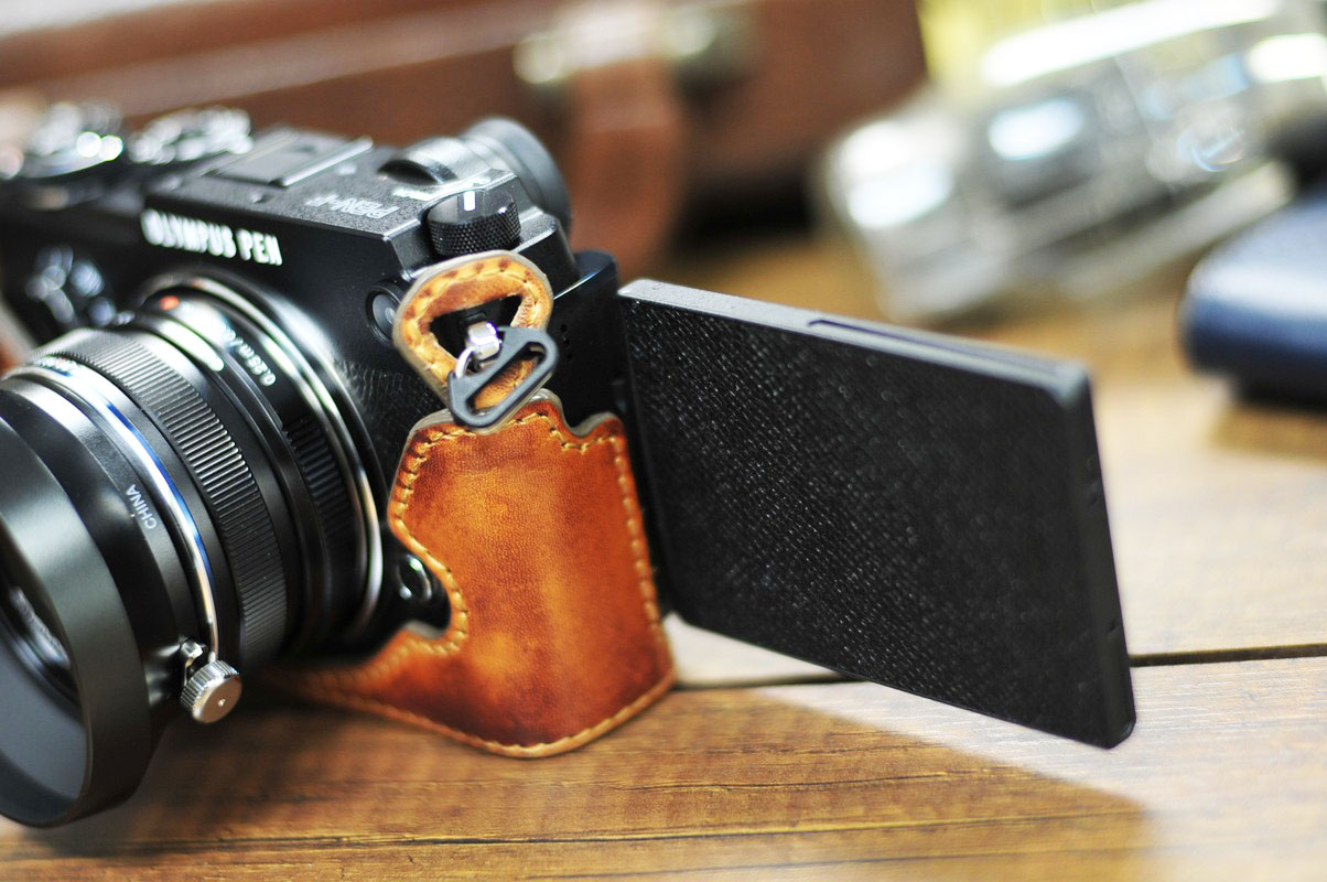 Shop Olympus Pen-F Half Case | Olympus Pen-F Leather Case