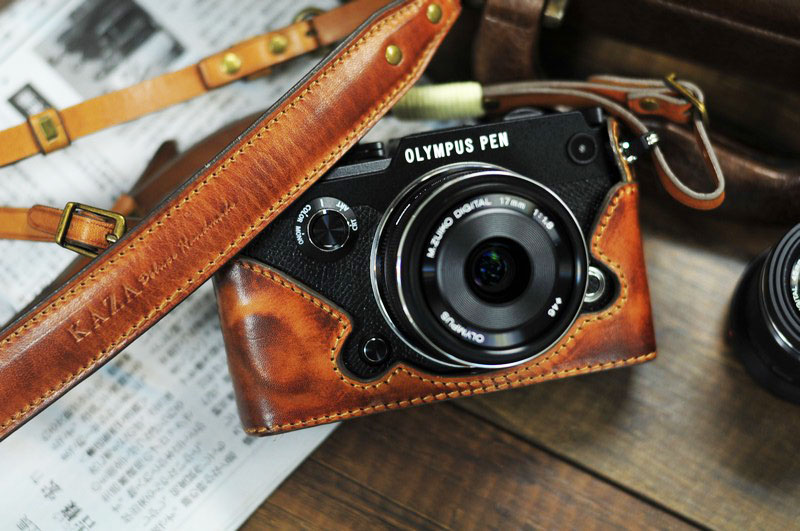 Shop Olympus Pen-F Half Case | Olympus Pen-F Leather Case