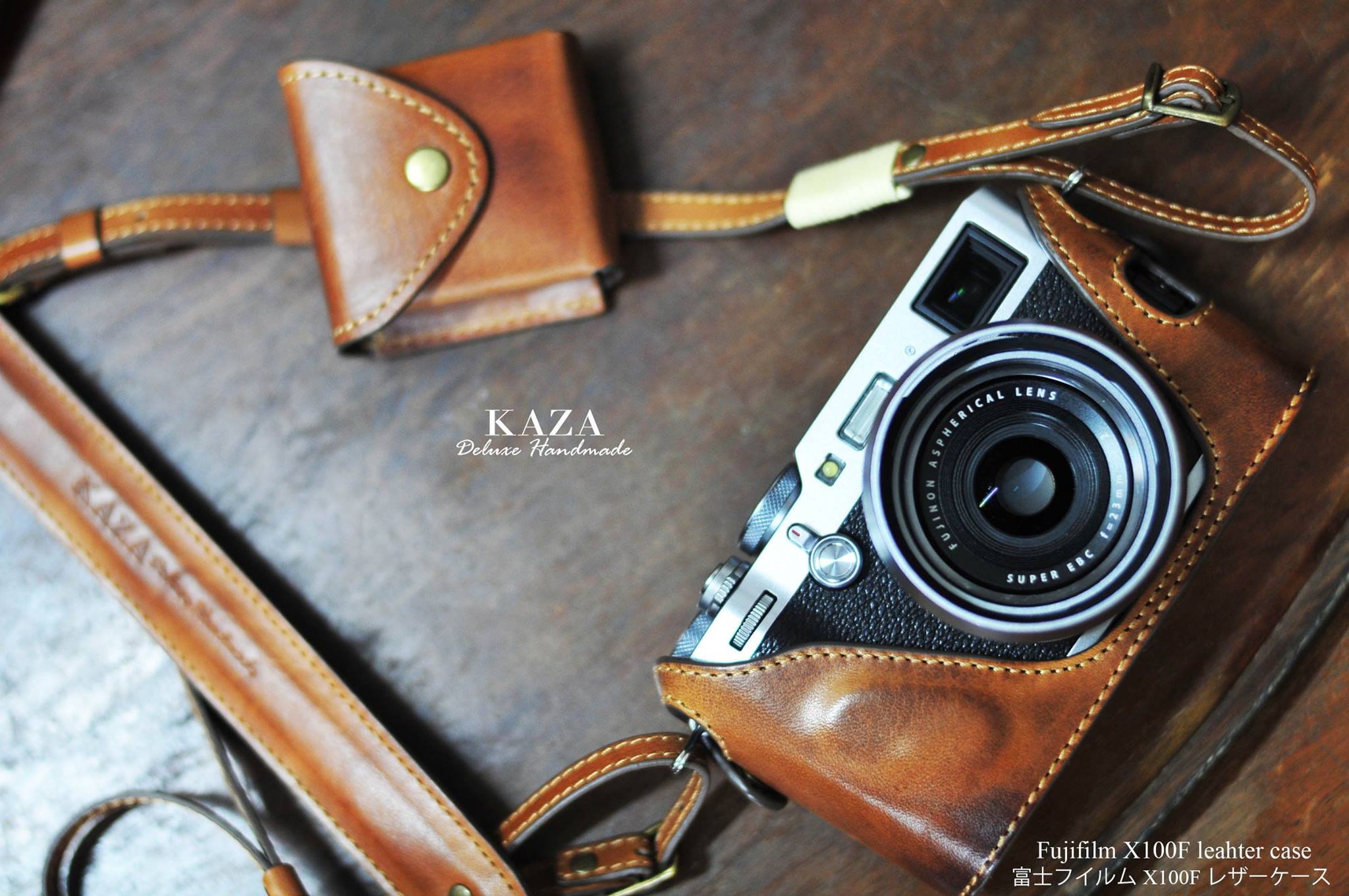 Leather case half case 富士X100F 用カメラケース Fujifilm X100F 相機皮套 by KAZA