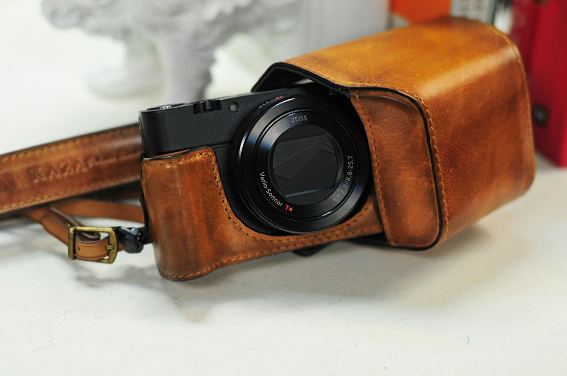 SONY RX100 M3 / M4 相機皮套 Leather half case / case set ソニー RX100 M3 / M4 用カメラケース by KAZA