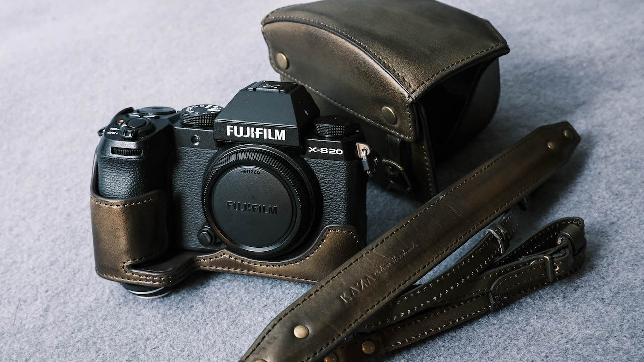 Fujifilm X-S20用カメラケース, Fujifilm X-S20相機皮套, Fujifilm X-S20 leather case, Fujifilm X-S20 half case